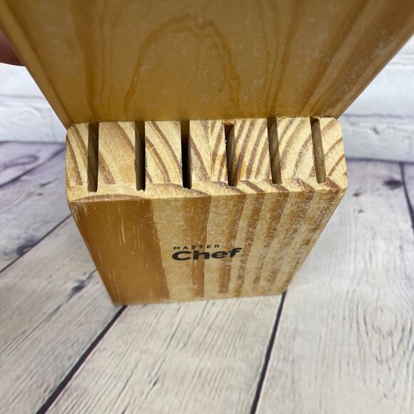 Master Chef Knife Block Wooden 12 Slots - Used Condition - Wear - Picture 6 of 9